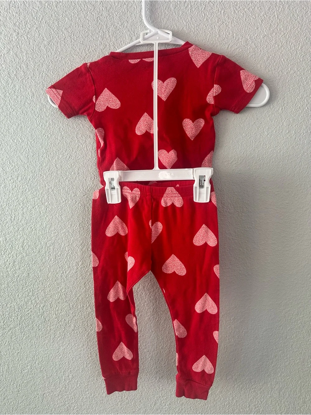 Carter's Red Pajama Set with Pink Heart Print